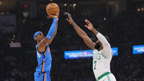 [腾讯原声集锦]🏀雷霆险胜绿军 切特0.8秒罚球绝杀 SGA连续20+纪录夜 布朗34分