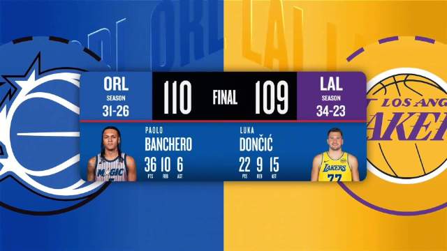 02月25日NBA常规赛 魔术 – 湖人 全场录像【全场录像+集锦】